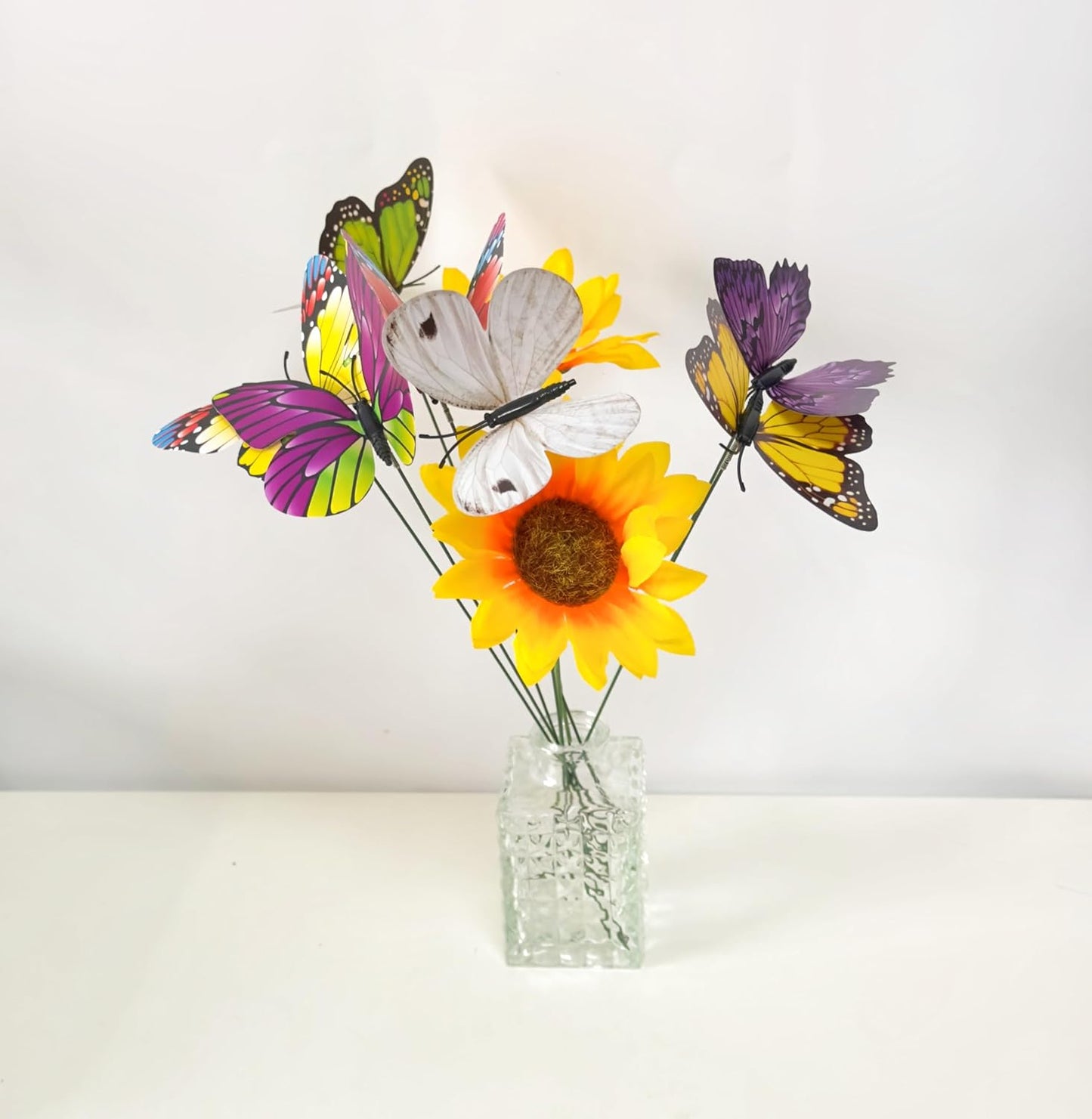 20pc Butterfly Stakes, 9.8in 3D Butterfly Garden Ornaments - Patio Decor for Indoor, Outdoor, Yard & Christmas