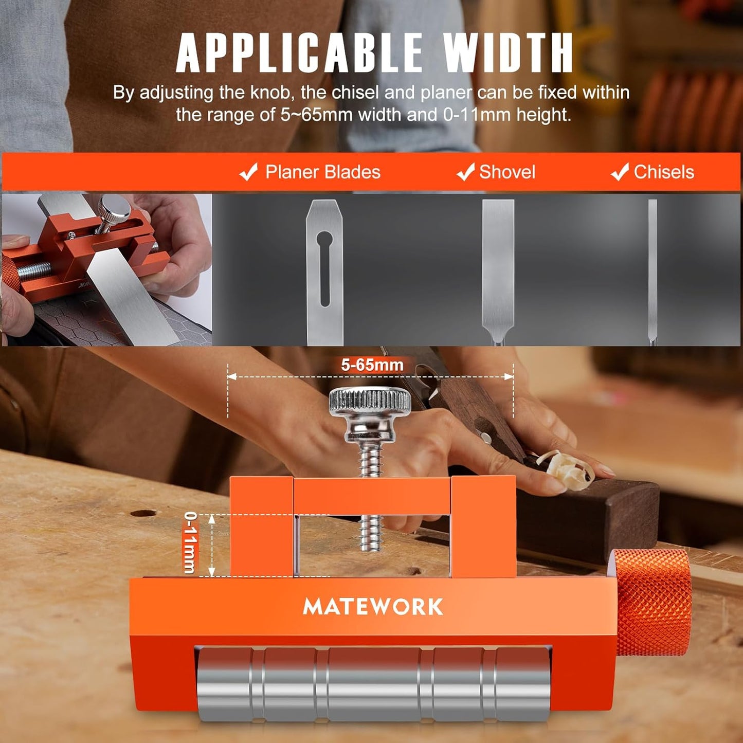 Chisel Sharpener, Honing Guide Tool, Sharpener Jig for Chisel Planer Grinding Repair