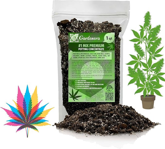 Premium JUST-ADD-Water Potting Soil Mix - Optimal Nutrient-Rich Blend for Thriving and HIGH-Yield Herbal Plants - 1 Quart