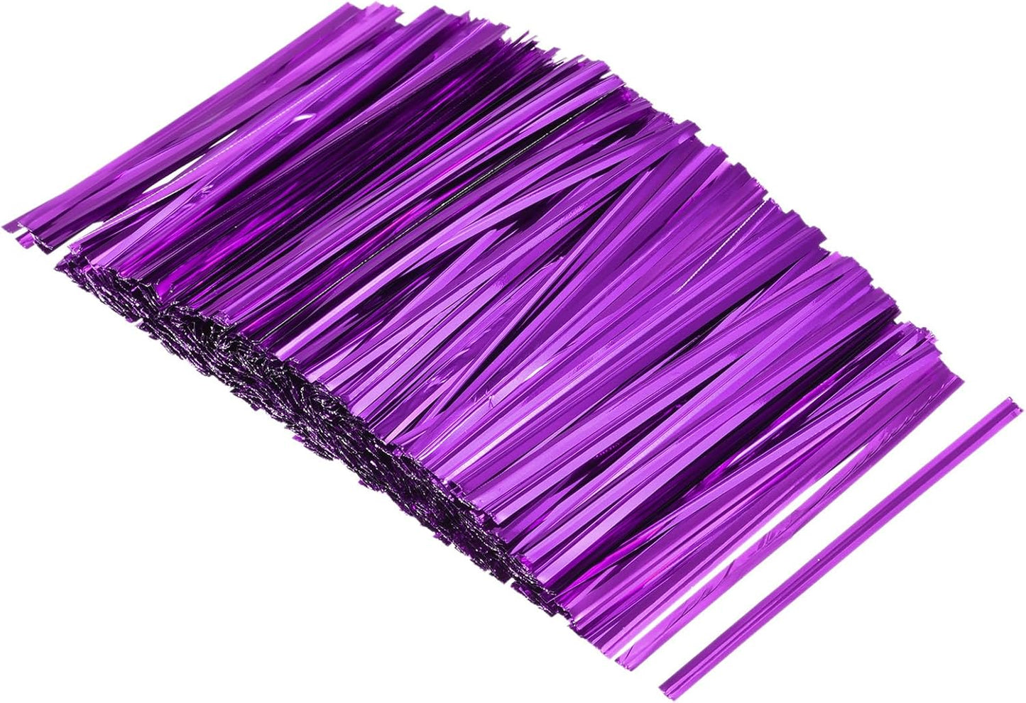 MECCANIXITY Foil Twist Ties 3" 8cm Metallic Plastic Closure Tie for Tying Bread, Candy, Cookies, Gift Bags Arts Crafts Ties Purple Pack of 750