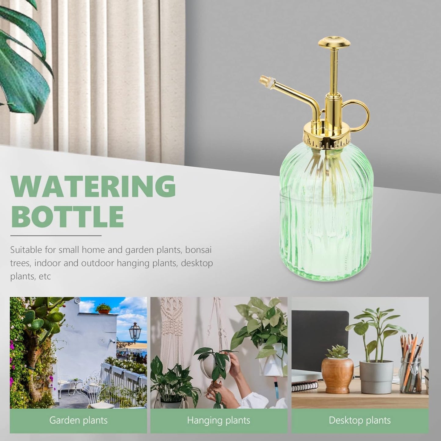 Vintage Glass Watering Bottle Retro Plant Mister with Pump for Indoor and Outdoor Use for Plants Succulents and Bonsai Trees Charming Decoration