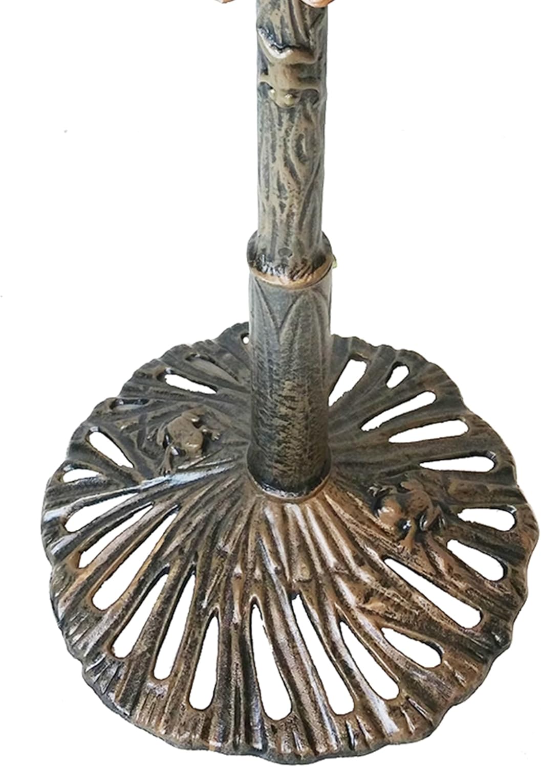 Oakland Living Round Cast Aluminum Metal 32-in Bronze Bird Bath with Butterflies and a Sunflower