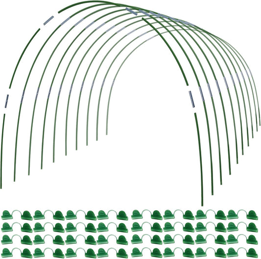 MAXPACE Greenhouse Hoops for DIY 2.7ft or Wider Grow Tunnel, Rust-Free Fiberglass Support Hoops Frame for Garden Fabric, Plant Support Garden Stakes, Gardening Supplies, 50pcs