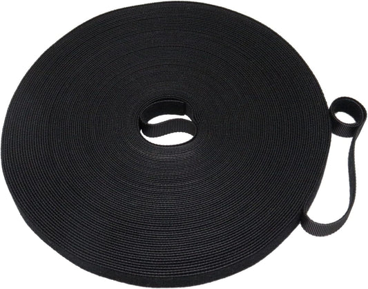 Plant Ties 65.6 Feet, Plant Tape Reusable Nylon Hook and Loop Tape, Garden Strap for Climbing Plants Supports, Tree Ties for Flower Vine Tomato Branches, Cable Wire (Black)