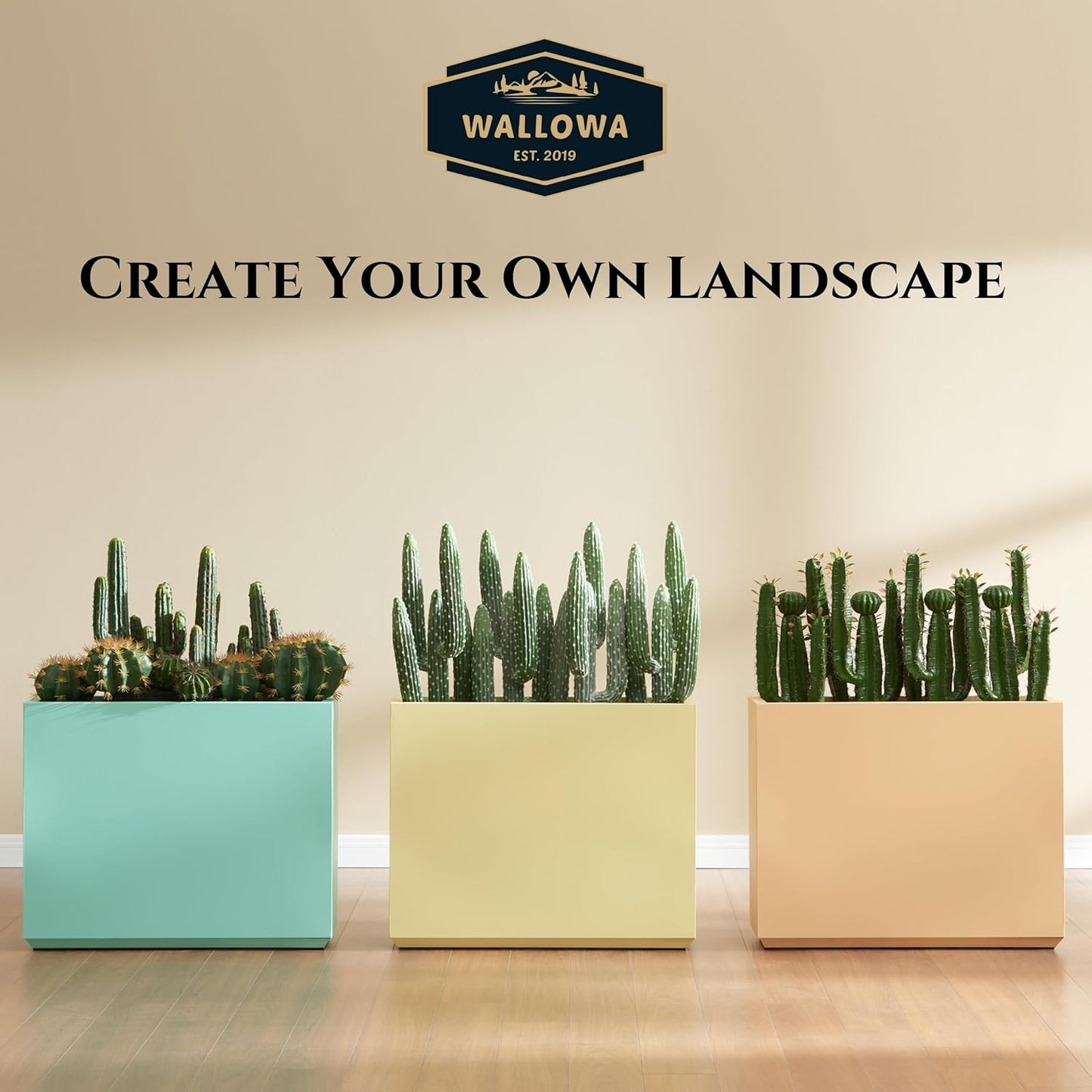 Metallic Heavy Outdoor Planter Box, Span Planter, Long and Tall Divider Planter, 30Lx10Wx24H, Coral Peach, Seamless 30.8 Pounds