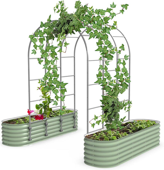 Vego Garden Modular Arched Trellis System 4.5' Long Trellis for 2.0' x 6.5' (6 in 1) Garden Bed or 3.5' x 6.5' (9 in 1) Garden Bed