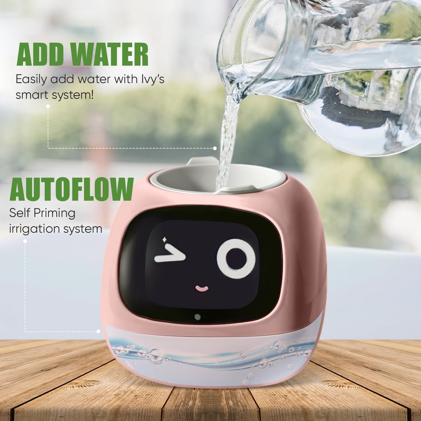 Interactive Plant Pot – Smart Planter, AI Pet Plantagotchi, tamagotchi, Leafypod and Plantiboy, Robot Flower with Feelings, Electric Maceta, Indoor Flowerpot with Water, Digital Gifts (Pink)