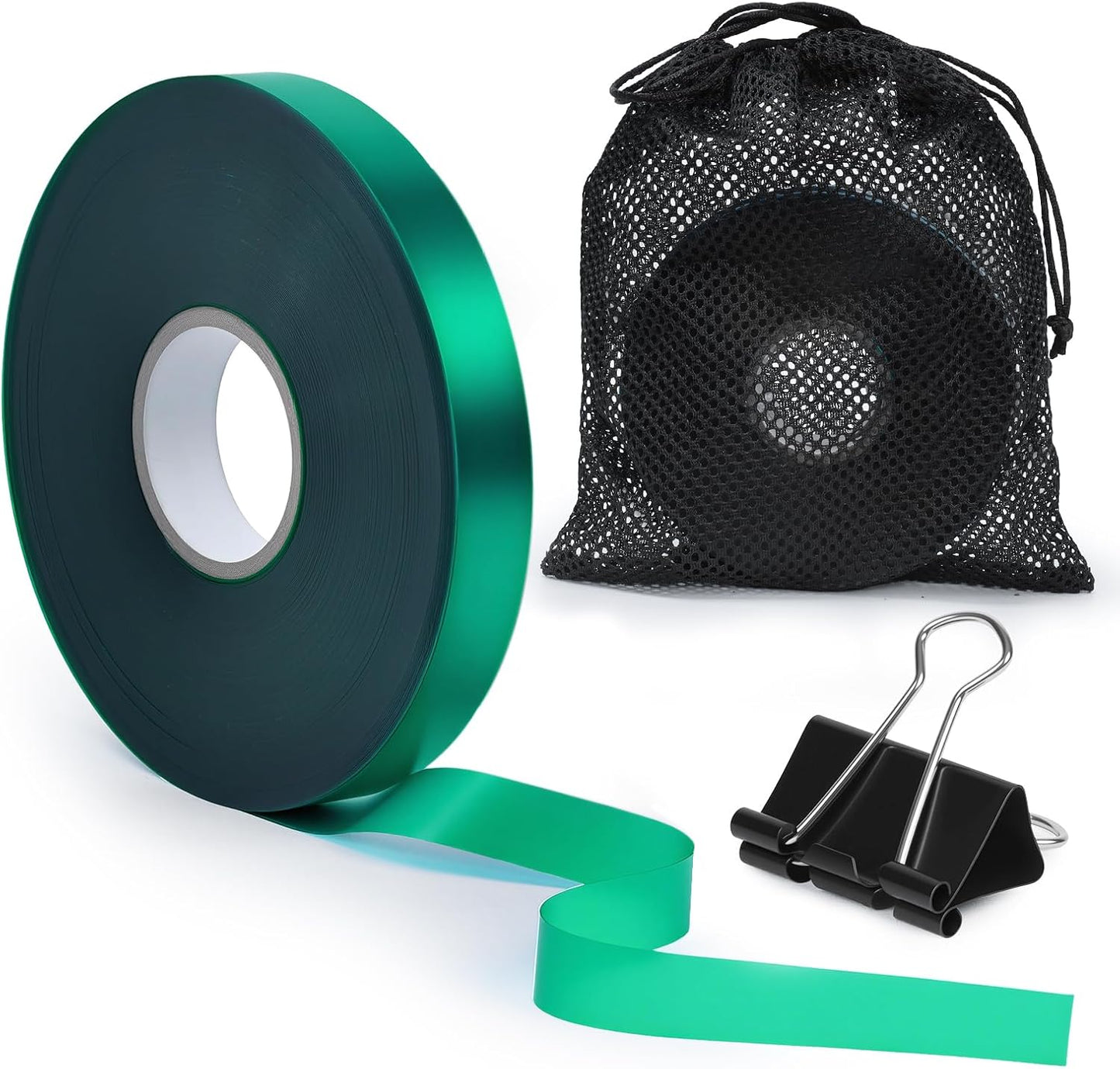 Stretch Plant Tie Tape – Reusable PVC Garden Ties for Plants, Green Flexible Garden Tape for Branches, Vines, Shrubs, Flowers, Trees, Indoor & Outdoor Use (196 ft)