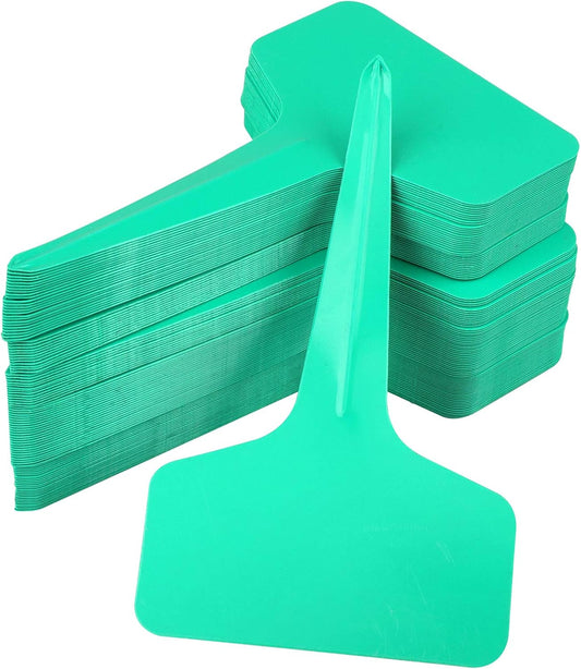 Green Plant labels,100 Pcs 6 x10cm Plastic Plant T-Type Tags Nursery Garden Labels