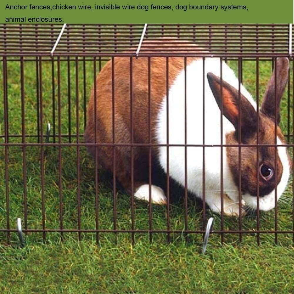 AAGUT 100 Pack 12 Inch Garden Stakes Heavy Duty 11 Gauge Galvanized Steel Landscape Staples Fence Ground Stake Sod Pins Yard Stakes Tent Anchors for Dog Fencing, Chicken Wire