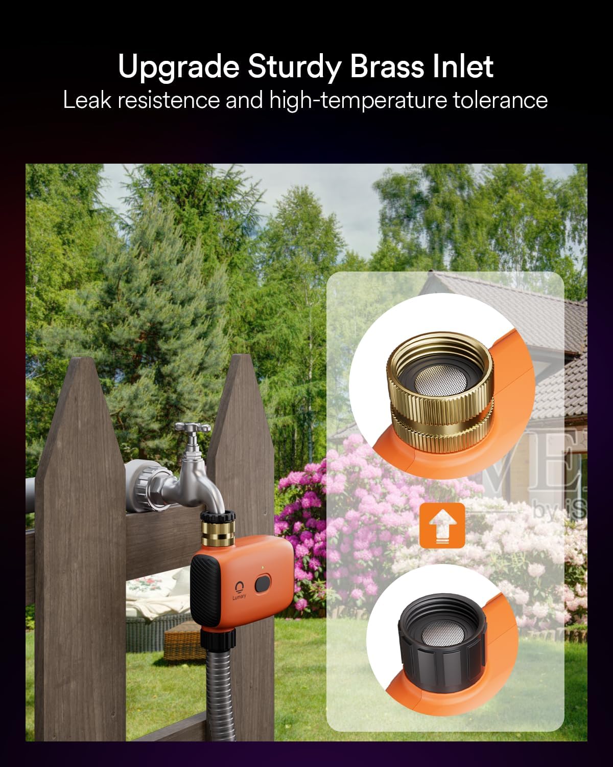 Lumary WiFi Sprinkler Timer, Smart Water Timer for Garden Hose, Automatic Irrigation Controller System, App/Voice/Manual Control, Compatible with Alexa/Google Assistant, Brass Inlet