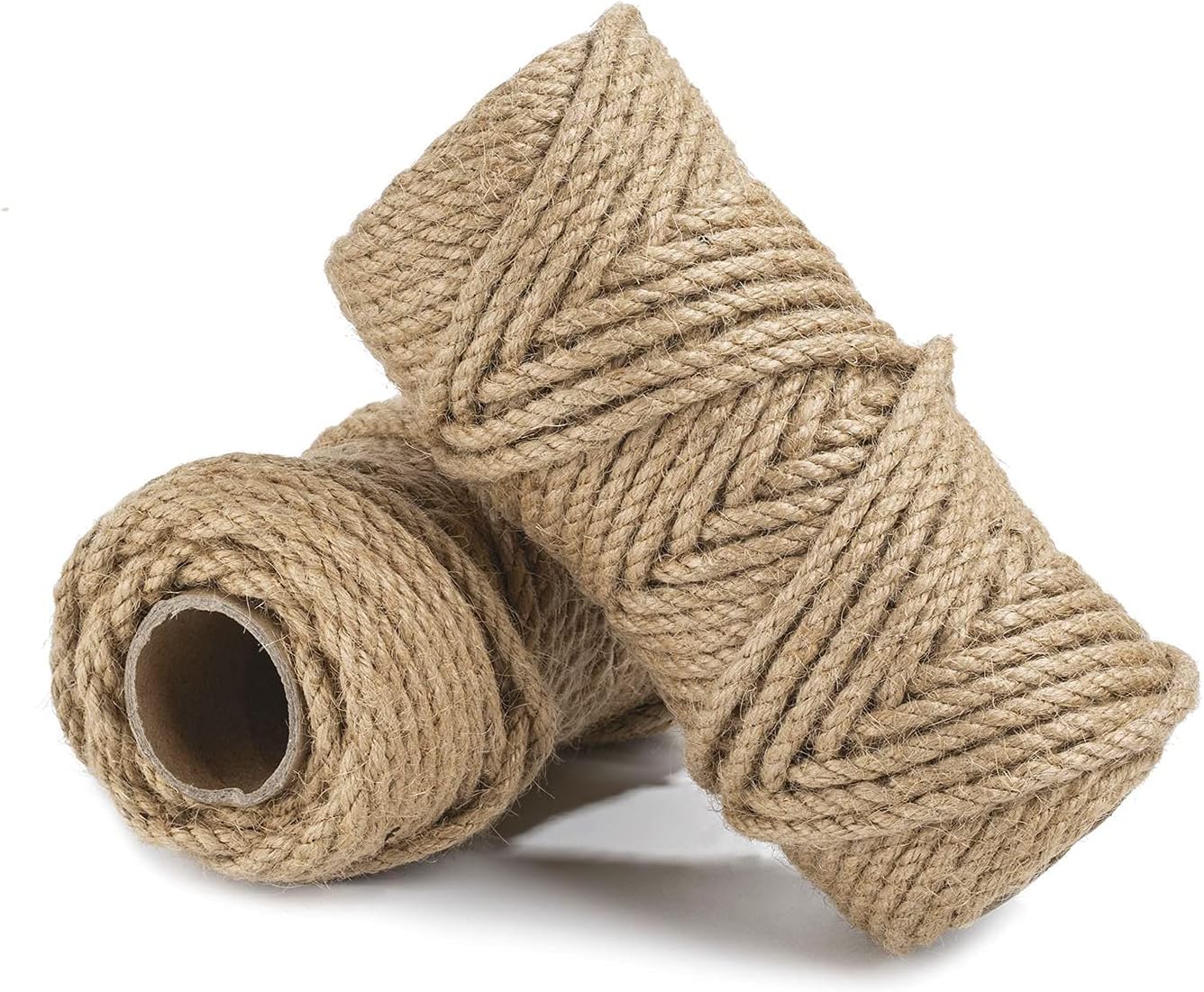 100 Feet 5mm Jute Twine, Heavy Duty Jute Rope, Natural Hemp Rope for DIY Arts Crafts, Gardening, Bundling，Home Decorating, Cat Scratching Post