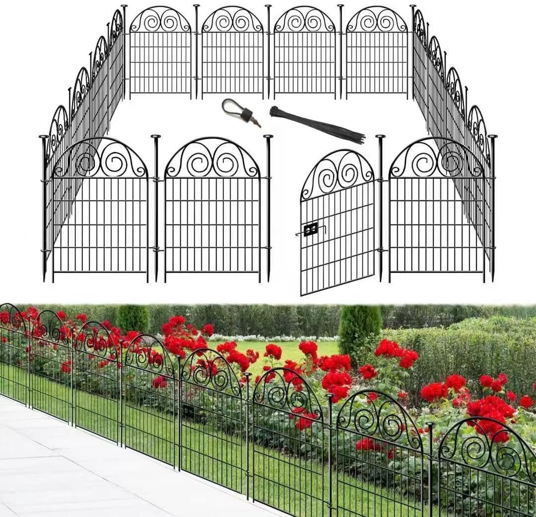Tall Garden Fencing 36 Inch High, 22 Panels Total Length 48Ft Dog Fence Outdoor for Yard, Pet Fence Outdoor, Decorative Fences for Yard│Patented