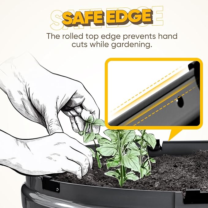 KING BIRD Raised Garden Bed Kit 2025 Upgraded 10-Minute Assembly Galvanized Planter Garden Box Outdoor for Gardening, Vegetables, Flowers, 47x24x12 in, Dark Grey 2PCS