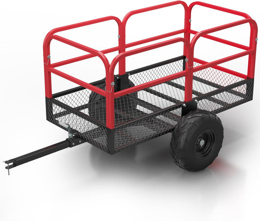 GAOMON Heavy Duty Utility Cart Cargo Trailer, 1700 Lbs 15 Cubic Feet, Yard Utility Trailer with Removable Sides and Handle, Garden Dump Cart for Hauling Behind Lawn & Garden Tractors