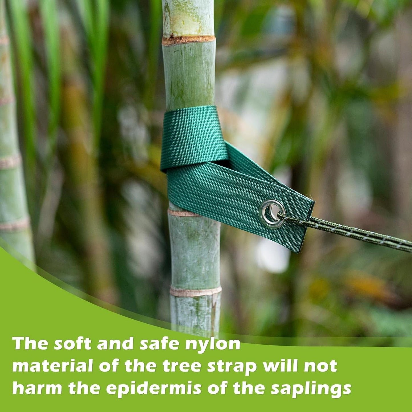 Sintuff 9 Set Heavy Duty Tree Stake Kit 15.75 Inches/ 40 cm Tree Straps for Staking and 13.12 ft/ 4 m Dock Lines Rope for Support Anchoring Home Leaning Plant Straightening Garden Tent(Green)