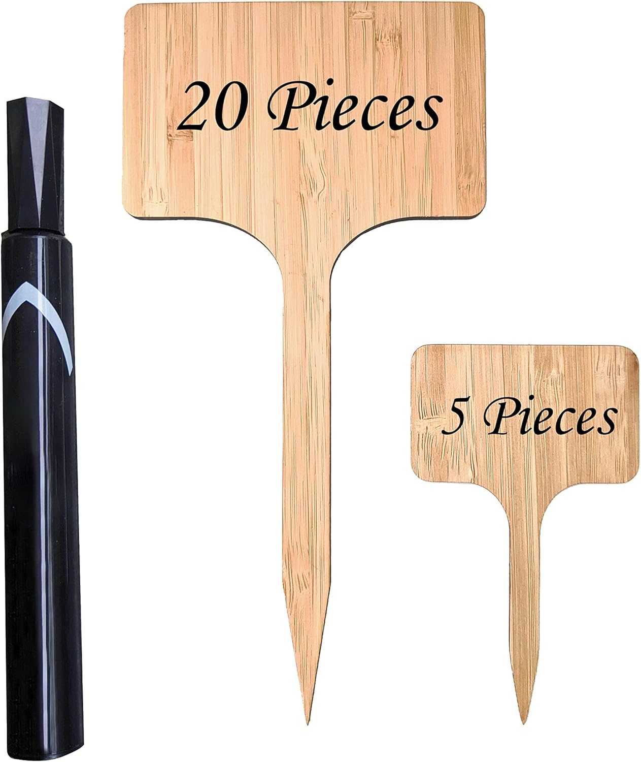 25 Pack 2 Sizes Tall Plant Labels Garden Markers Plant Name Tags for Flowers, Herbs, Vegatables, Seeds, Bulbs Larger Writing Area with Full Size Marker