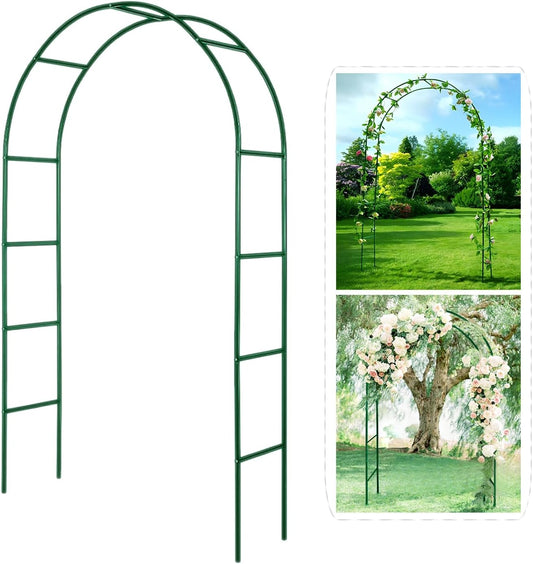 Metal Pergola Arbor, 4.6 Feet Wide x7.9 Feet High,Assemble Freely Lightweight Wide Garden Arch for Various Climbing Plant Wedding Garden Arch Bridal Party Decoration Wide Arbor,Green