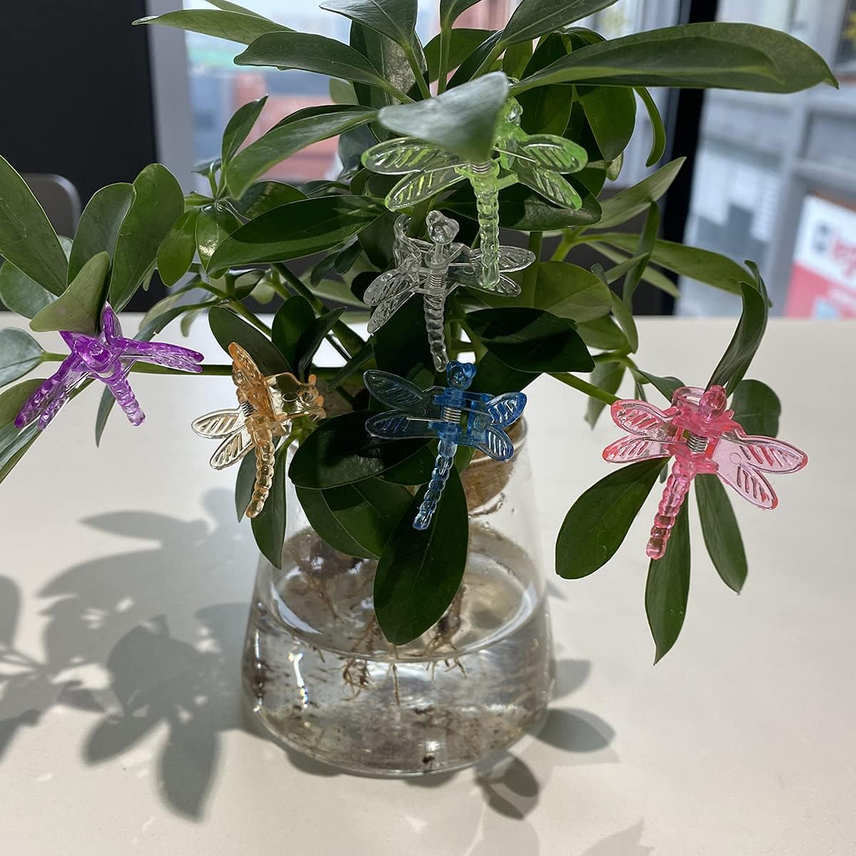 30Pcs Colorful Dragonfly Orchid Clips, Garden Plant Vine Support Clips Flower Clips