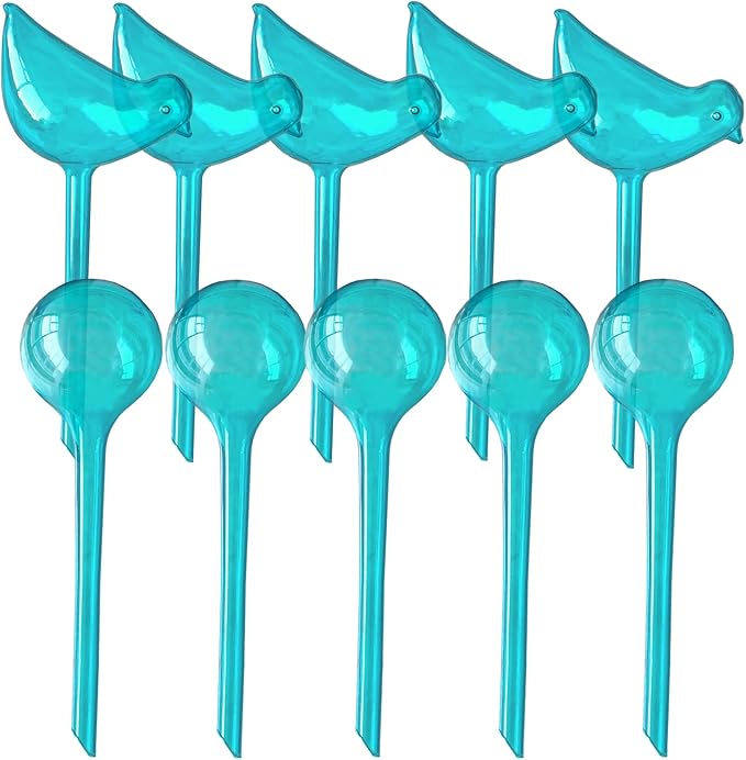 Plant Self Watering Globes - 10pcs Flower Self Watering Planter Insert, Plastic Self Watering Bulbs Auto for Plants, Garden Water Device Drippers System for Travel Business Trip Plant Self-Watering