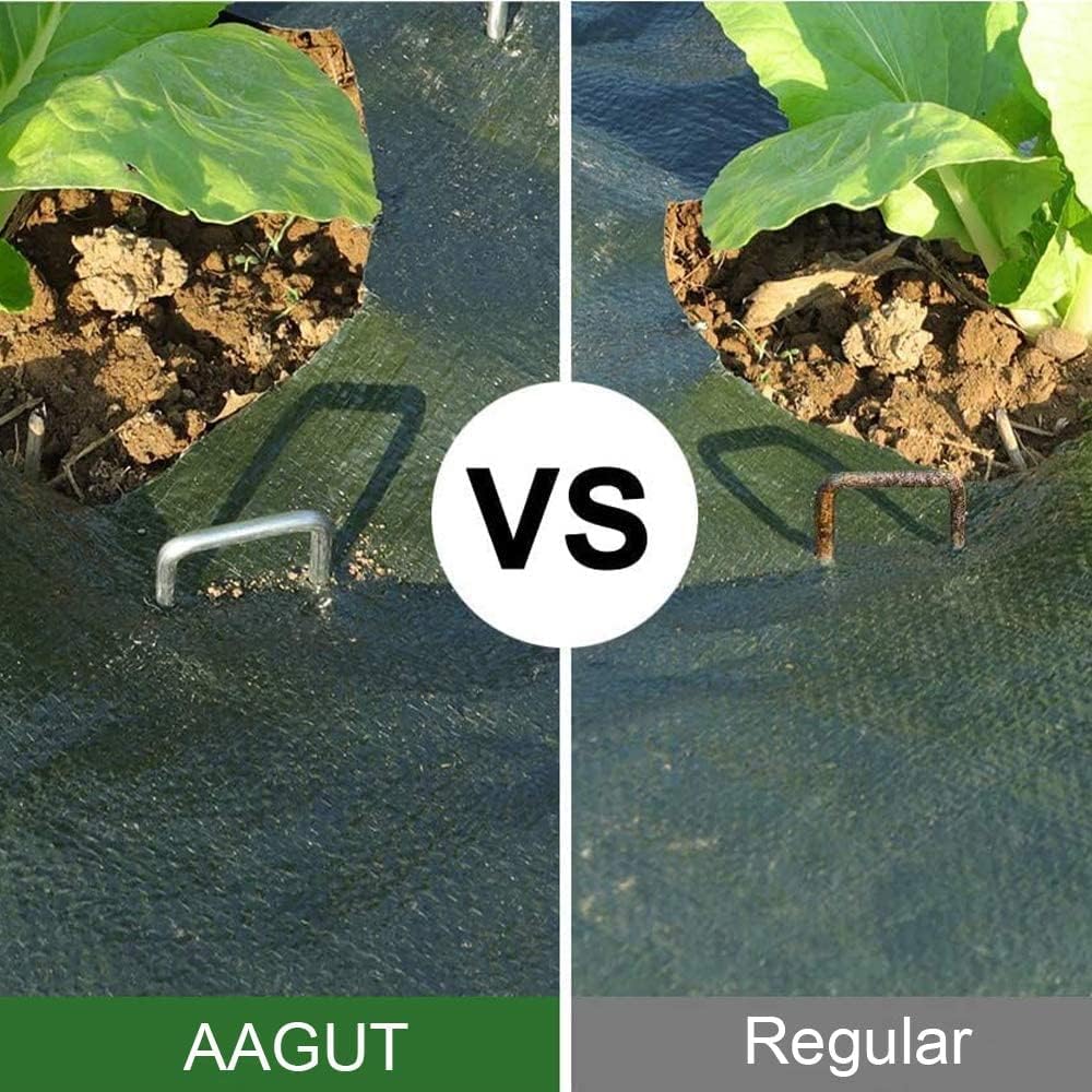 AAGUT 16 Pack Landscape Staples 6 Inch Garden Pins 11 Ga Galvanized Sod Landscaping Pins Heavy Duty Yard Lawn Tent Stakes for Weed Barrier Fabric, Inflatables, Artificial Turf, Irrigation Tubing Hose