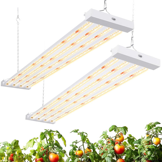 Barrina TX-L63 3FT LED Grow Light, 126W (2 x 63W), 4 Panels Wider Coverage, Full Spectrum with 730nm IR LEDs, High PPFD, Linkable, Hanging Plant Lights for Indoor, Vegetable, Seeding, 2 Packs
