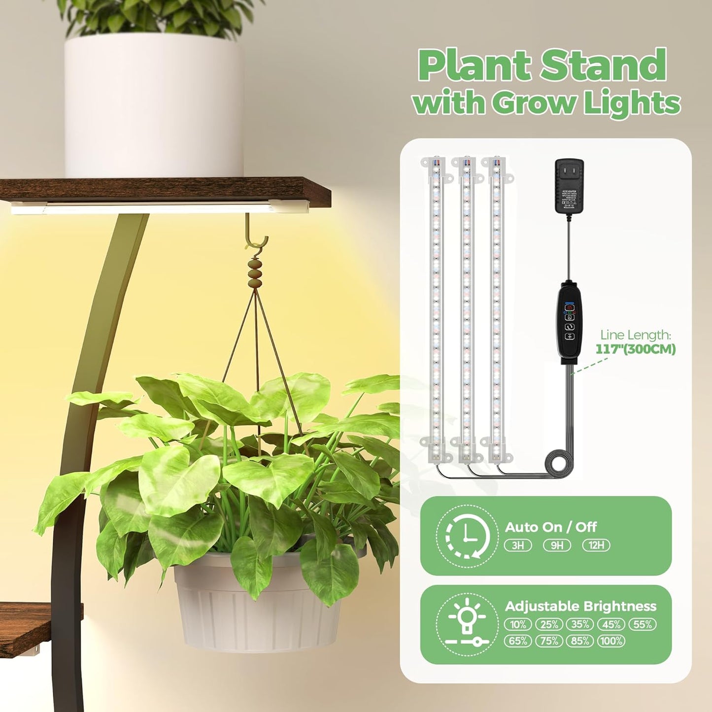 Plant Stand Indoor with Grow Lights 2 Pack Corner Plant Stands 8 Tiered 64" Tall Plant Shelf for Indoor Growing Multiple Metal Flower Holder Home Decor Plant Rack for Living Room Patio Balcony