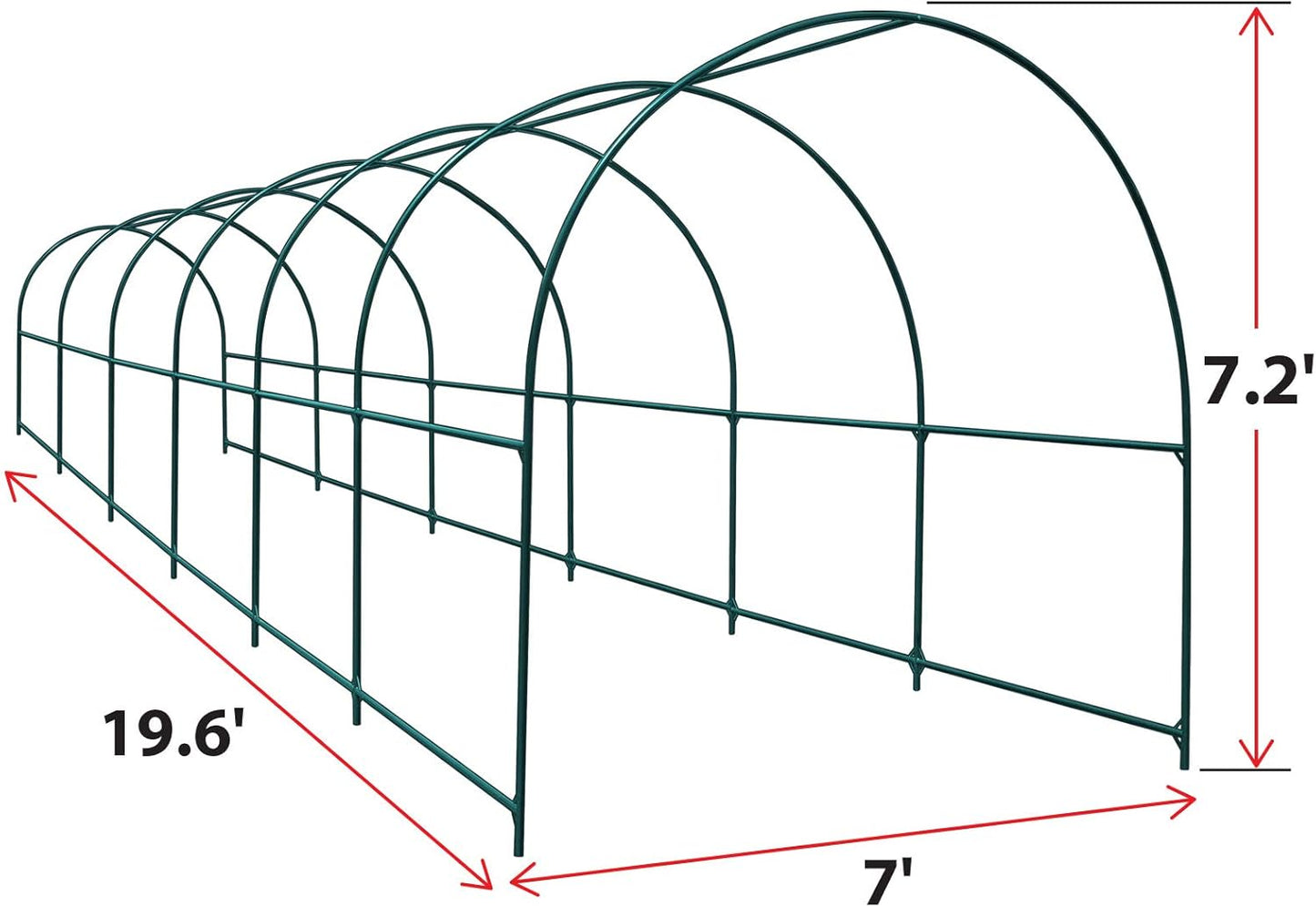Multi-Size Large Garden Support Arch Frame Climbing Plant Arch Arbor for Flowers/Fruits/Vegetables (19.6ft x 7ft x 7.2ft)