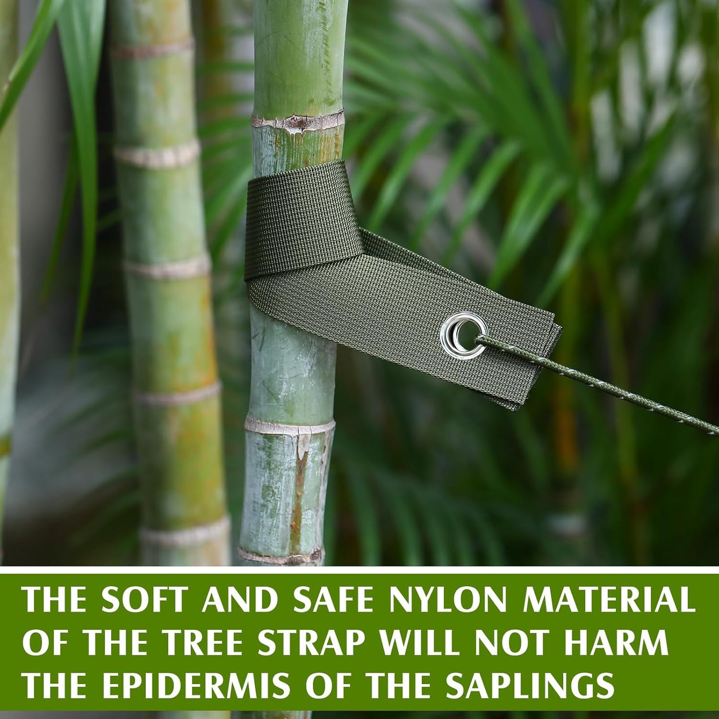 Sintuff 9 Set Heavy Duty Tree Stake Kit 15.75 Inches/ 40 cm Tree Straps for Staking and 13.12 ft/ 4 m Dock Lines Rope for Support Anchoring Home Leaning Plant Straightening Garden Tent (Army Green)