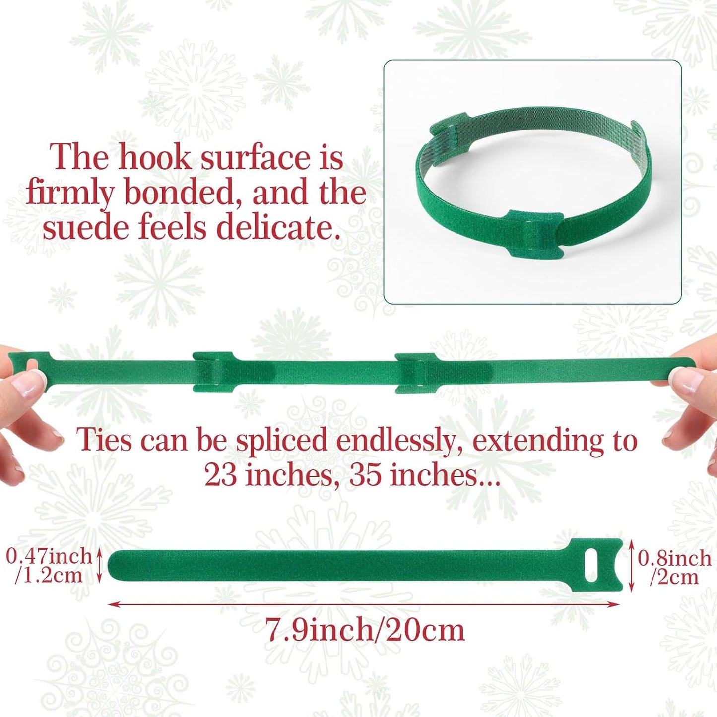 100 Pcs Christmas Garland Ties 7.87Inch Adjustable Holiday Garland Twist Ties for Holiday Halloween Tree Wreath Party Yard Wall Doorway Reusable Nylon Garden Cable Straps Decoration(Green)