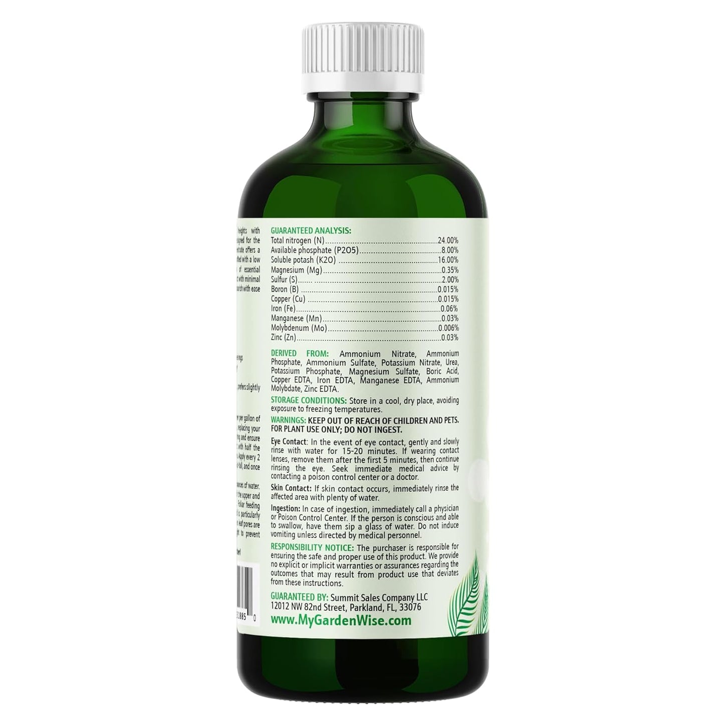 3-1-2 Liquid Fertilizer Concentrate with Micronutrients - Ideal Snake Plant Food for Sansevieria (Dracaena trifasciata), Indoor Plant Care (8 OZ)