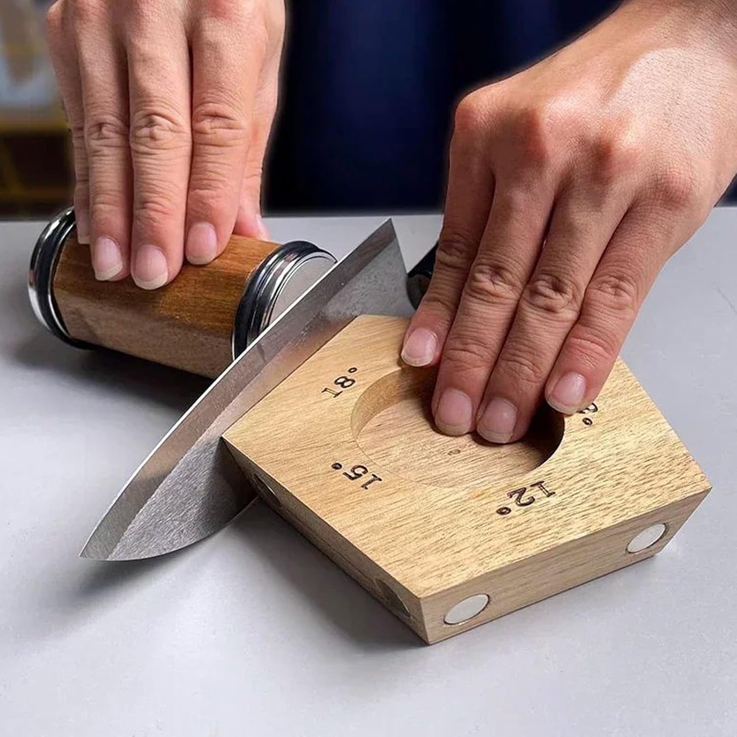 Rolling Knife Sharpener, Rolling Sharpener Kit for Kitchen and Chef's Knives with Industry Diamond&Corundum Stones for Sharp Edges, 5 Magnetic Angle Offer 12/15/18/20/22°