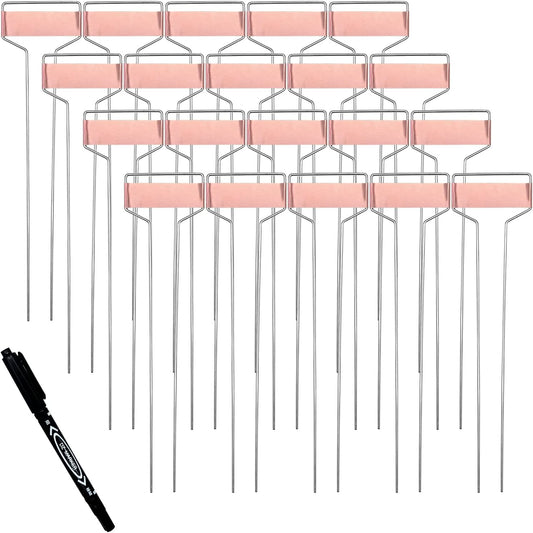 Wehhbtye 20 PCS 10 Inch Metal Plant Label Stakes-Copper Metal Plant Tags,High Copper Plate Plant Labels,Coppers Plant Tags with 1 Maker Pen for Flowers, Vegetables, Seedlings, Seed,etc