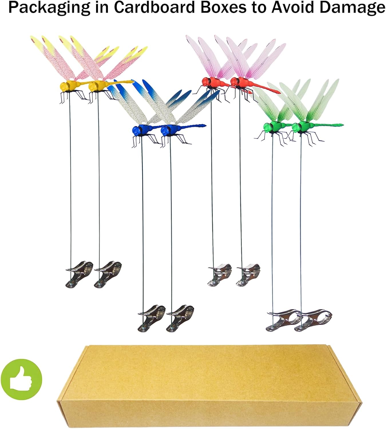Jongdari 8pcs Dragonfly Hat Clip Realistic Fake Dragonflies Clip-On Garden Outdoor Decor Stakes Plastic Dragon Fly Clips Plant Decorations for Pot