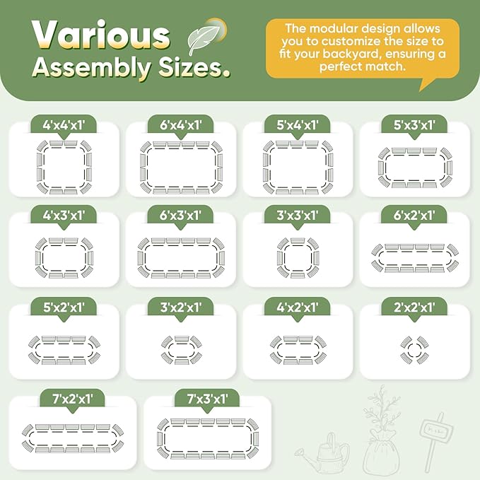 KING BIRD Raised Garden Bed Kit 2025 Upgraded Modular DIY Galvanized Planter Garden Box Outdoor for Gardening, Vegetables, Flowers, Elegant Roman Column Design, 94x24x12 in, Dark Grey