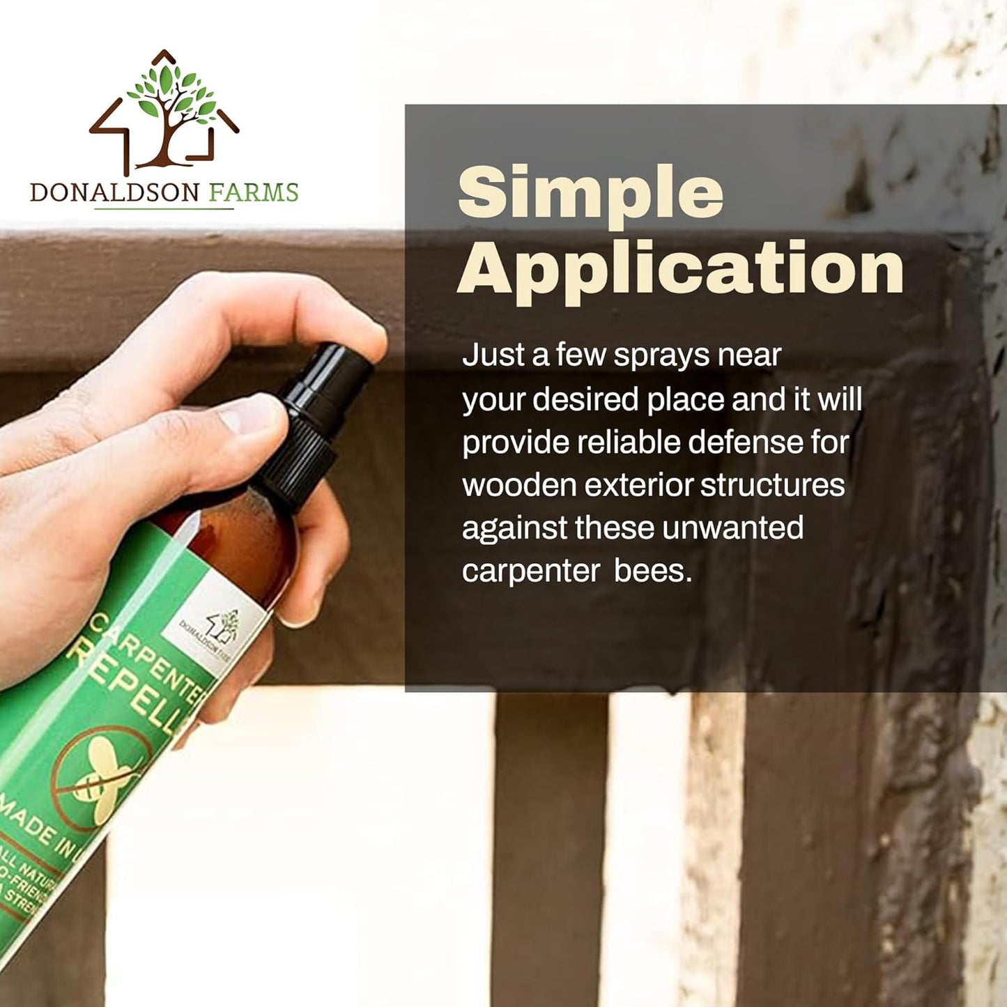 Carpenter Bee Repellent Spray – Organic Citrus Oil Spray for Outdoor Timber Structures and Furniture, 8oz