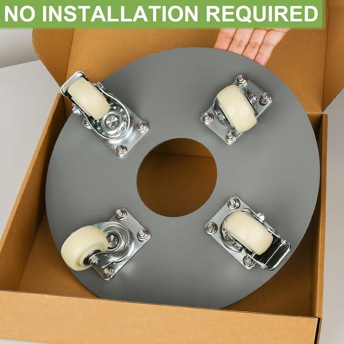 SOMOLUX Plant Dolly with Wheels, Heavy Duty Thick Steel Plant Caddy with Wheels, Rolling Plant Stand Cart with Casters Indoor/Outdoor for Flower Pot Garden Pot Mover 12in Load-Bearing 450Ibs (Gray)