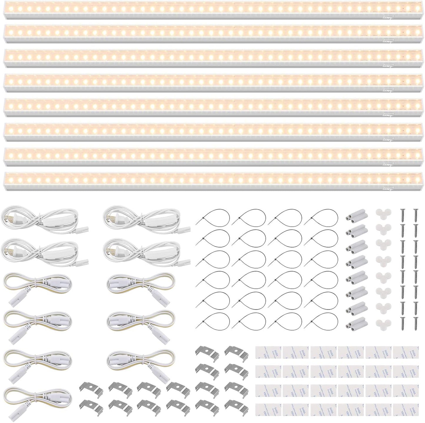 Barrina T5 Grow Lights for Indoor Plants, Full Spectrum, 4ft 160W (8 x 20W, 1000W Equivalent), Plant Growing Lamps, Plant Lights for Indoor Plants, Greenhouse, Plug and Play, Yellow 8-Pack