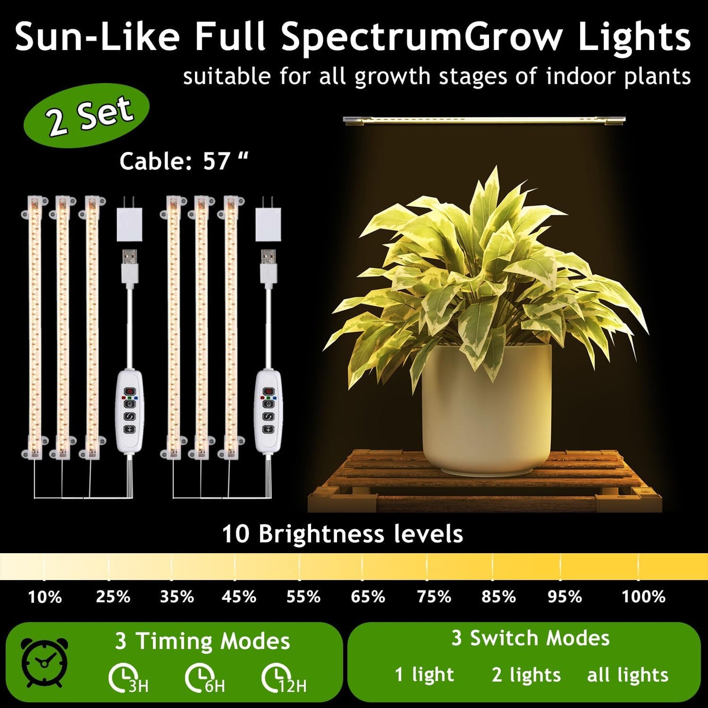 HOMKIRT Large Corner Plant Stand with Grow Light, Plant Shelf Indoor Flower Stand for Living Room Patio Garden Home Decor