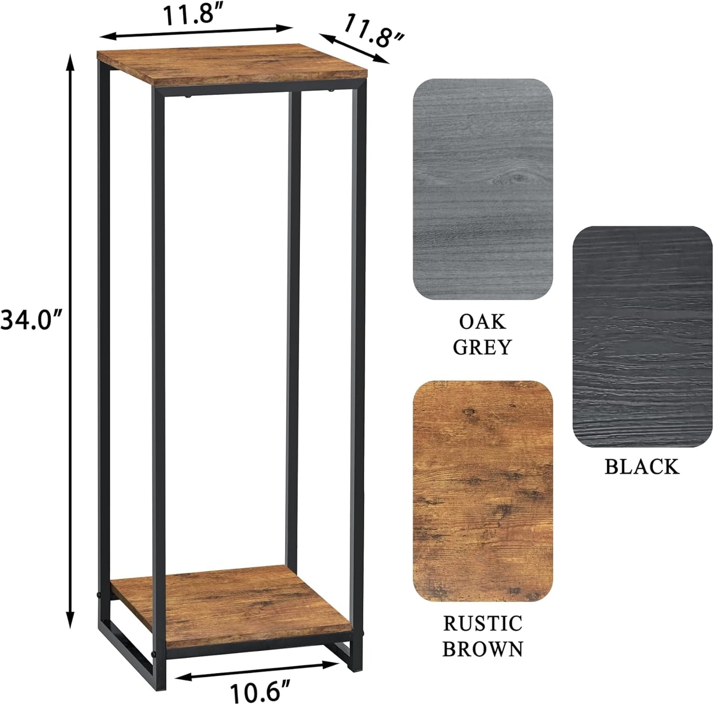 34" Tall Plant Stand Indoor, 2-Tier Modern Plant Shelf, Corner Flower Pot Holder Organizer for Living Room Balcony Patio Garden (Rustic Brown)