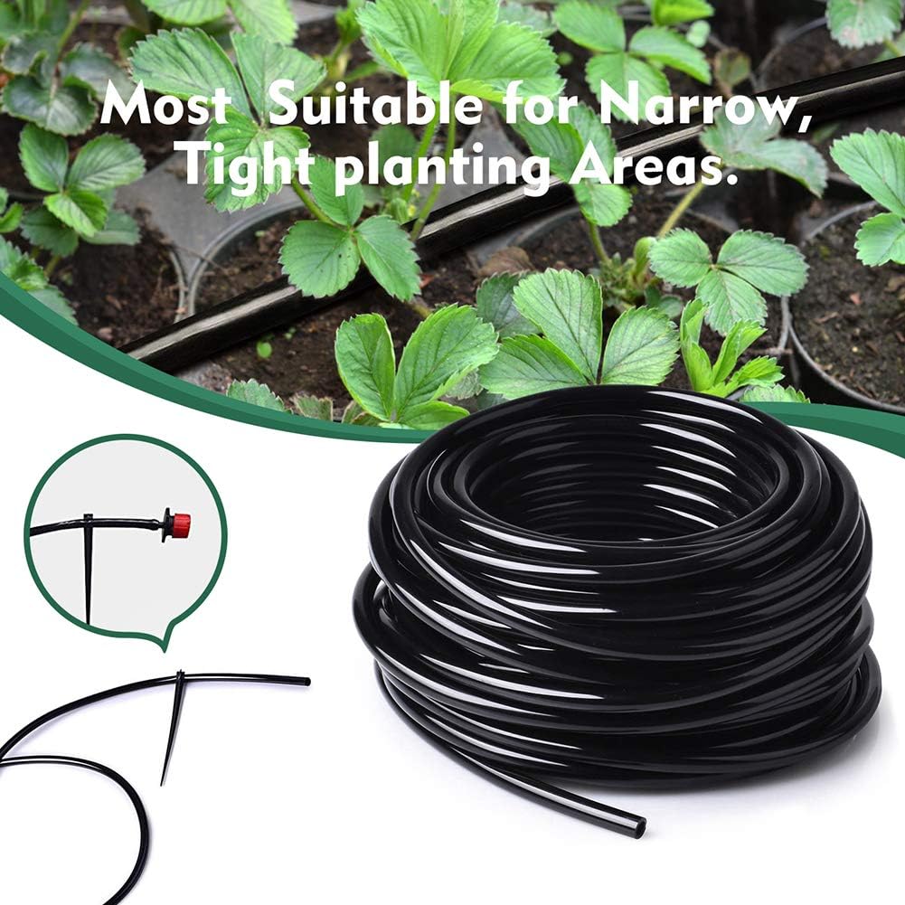 Bonviee 200ft 1/4 inch Drip Irrigation Tubing Blank Distribution Hose Garden Watering Tube Line for Drip Irrigation System