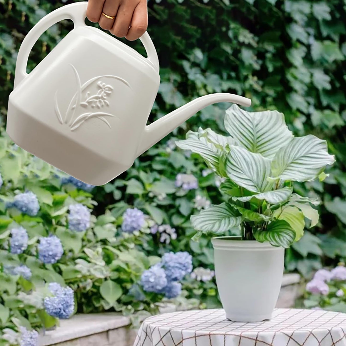 Watering Can for Home Garden - White Color - 1/2 Gallon