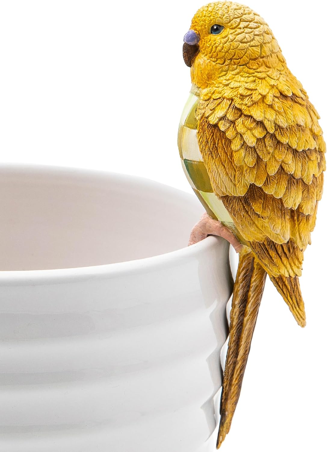 MACKENZIE-CHILDS Pot Climber, Decorative Indoor and Outdoor Planter Hanging Decor, Chartreuse Parakeet