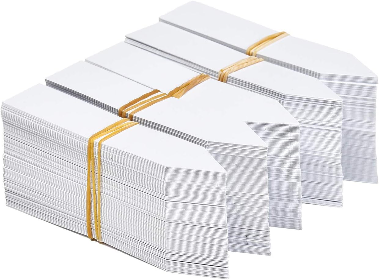1000 Pcs 4 Inch Plastic Plant Nursery Garden Labels Waterproof Pot Markers Garden Stake Tags, White
