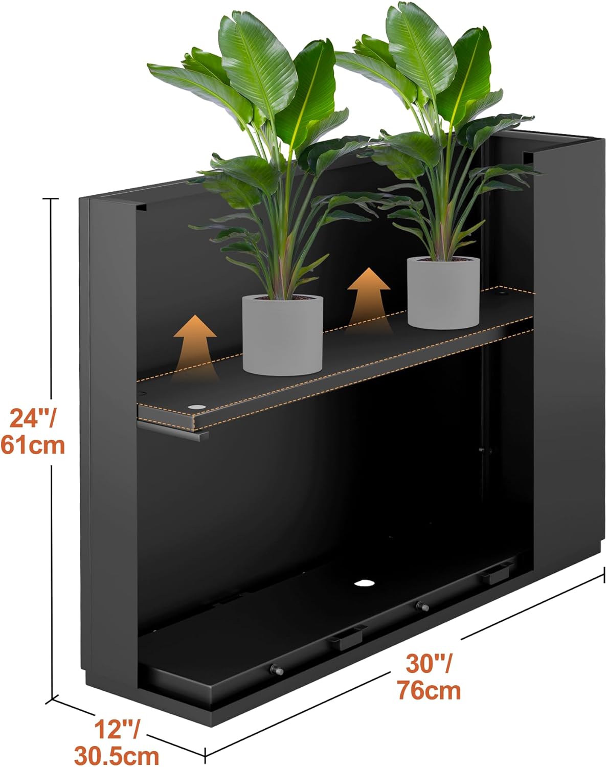 Metal Rectangular Planter for Outdoor Plants, Coated Large Planter Box with Drainage, Outdoor Patio PLanters with Sturdy Thickened Divider for Yard, Garden