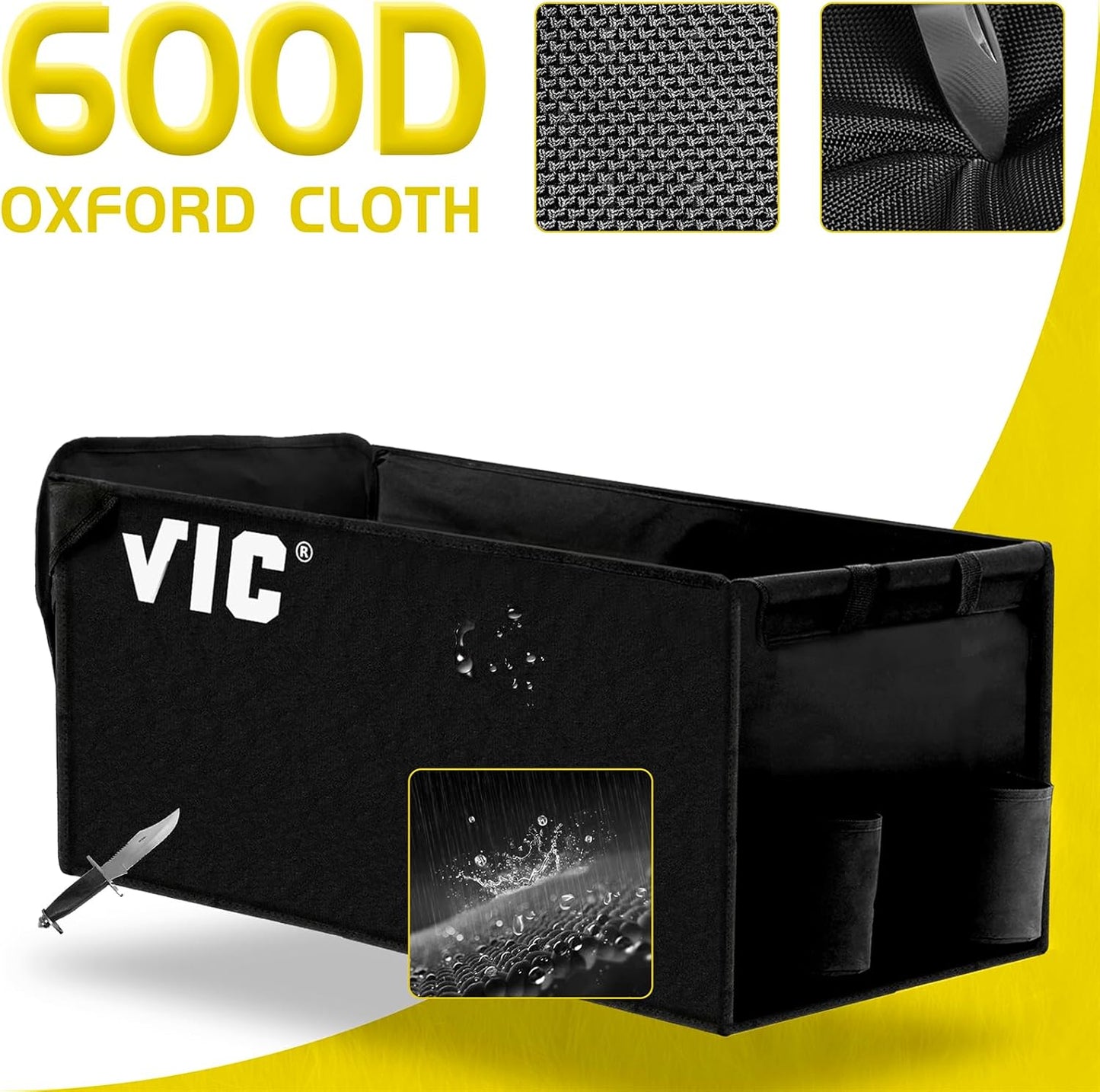 VIC Collapsible Folding Wagon Extra Long Extender Wagon Cart,Beach Wagons Cart Heavy Duty Foldable, Utility Grocery Car with Side Pocket for Camping Garden Sports, V1