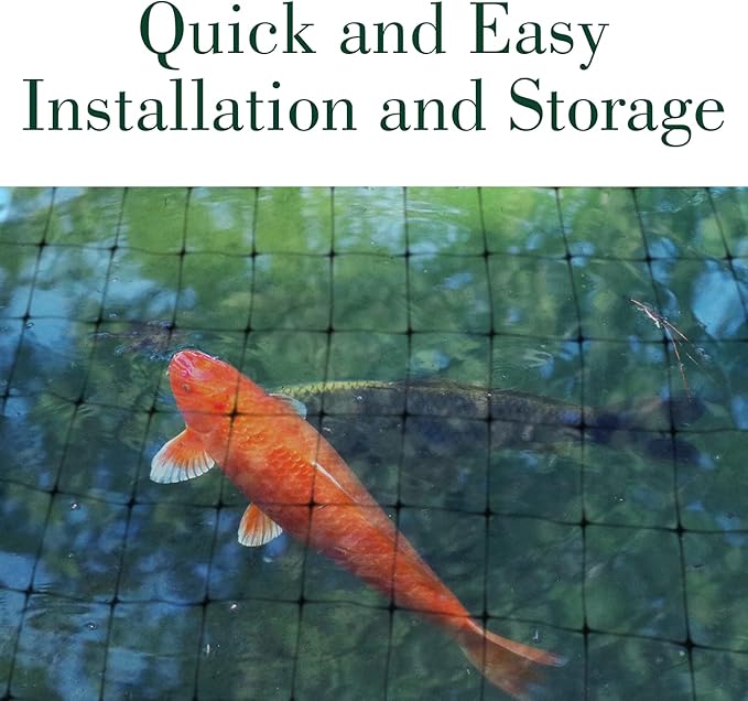 Dalen Pond & Pool Netting – Outdoor Water Garden Cover – Protective Mesh for Fish & Aquatic Life - 3/8" Mesh - (14' x 14')