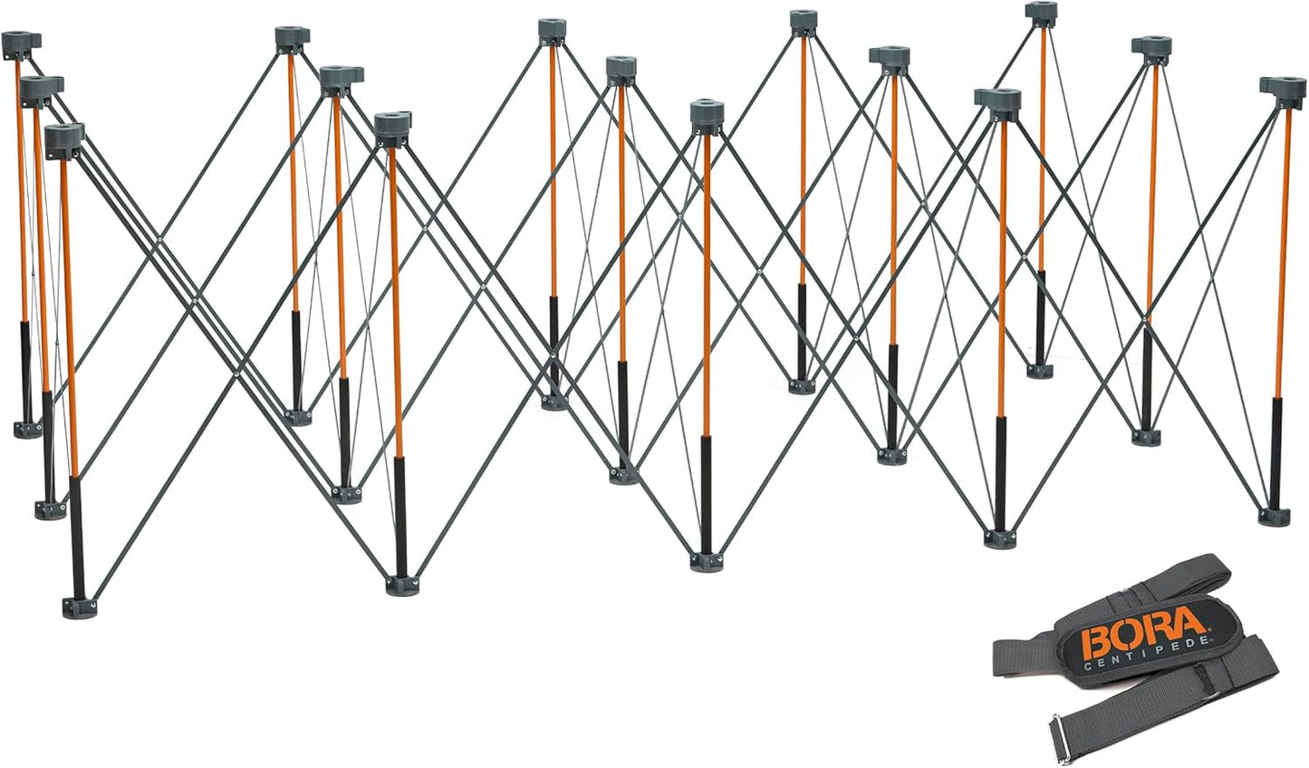 BORA Centipede CT15 36 inch Tall Portable Folding Workstand With Carry Strap, Collapsible Workbench, Construction table, Support, Sawhorse, 4Ft X 8Ft, 36 inch work height, 6000lb weight capacity