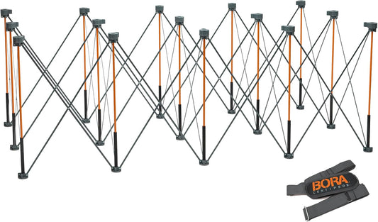 BORA Centipede CT15 36 inch Tall Portable Folding Workstand With Carry Strap, Collapsible Workbench, Construction table, Support, Sawhorse, 4Ft X 8Ft, 36 inch work height, 6000lb weight capacity