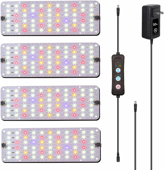 Plant Grow Light, Slim Space-Saving Grow Lights for Indoor Plants, 50W Dimmable Indoor Plant Lights with 6/12/16h Timer, Expandable Full Spectrum Grow Lamp Strip for Greenhouse, Germination